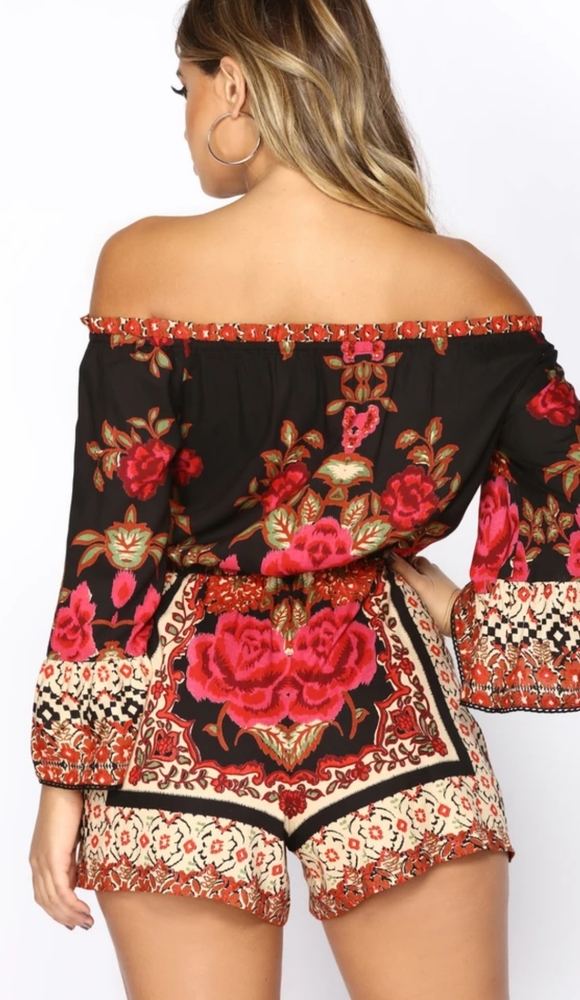 Floral printed romper. - Picture 3 of 4